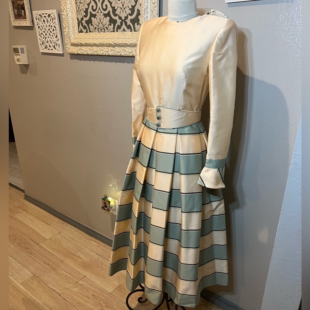 Raquel Couture Striped A-line Dress